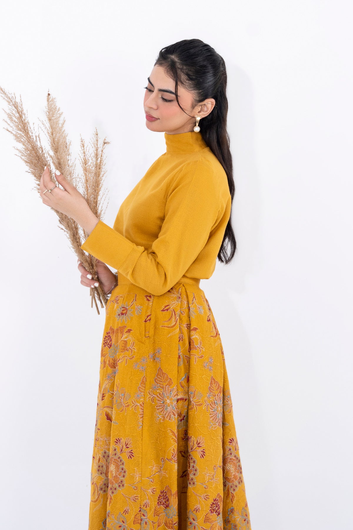 3-PC EMBROIDERED KARANDI SKIRT