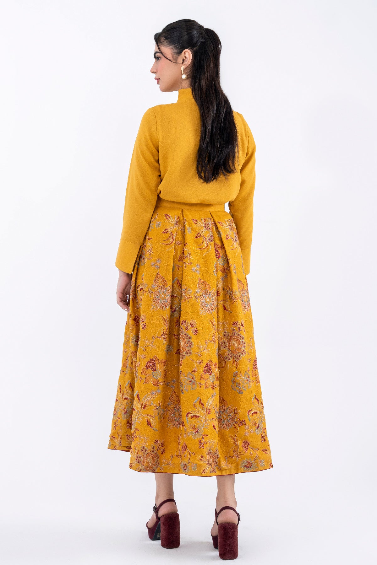 3-PC EMBROIDERED KARANDI SKIRT