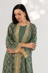 3-PC EMBROIDERED KARANDI SHRUG